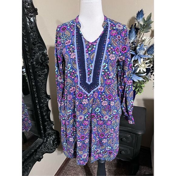 Matilda Jane Long Sleeve Floral Mini Dress Size M - Picture 1 of 4